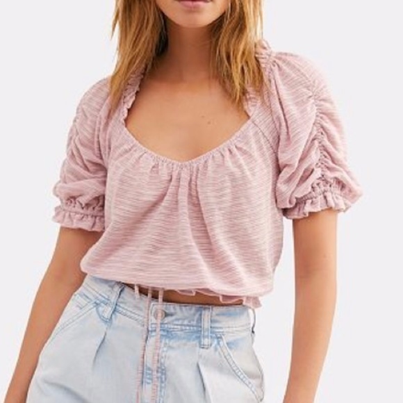 Free People Tops - Free People Dorothy Peasant Crop Top